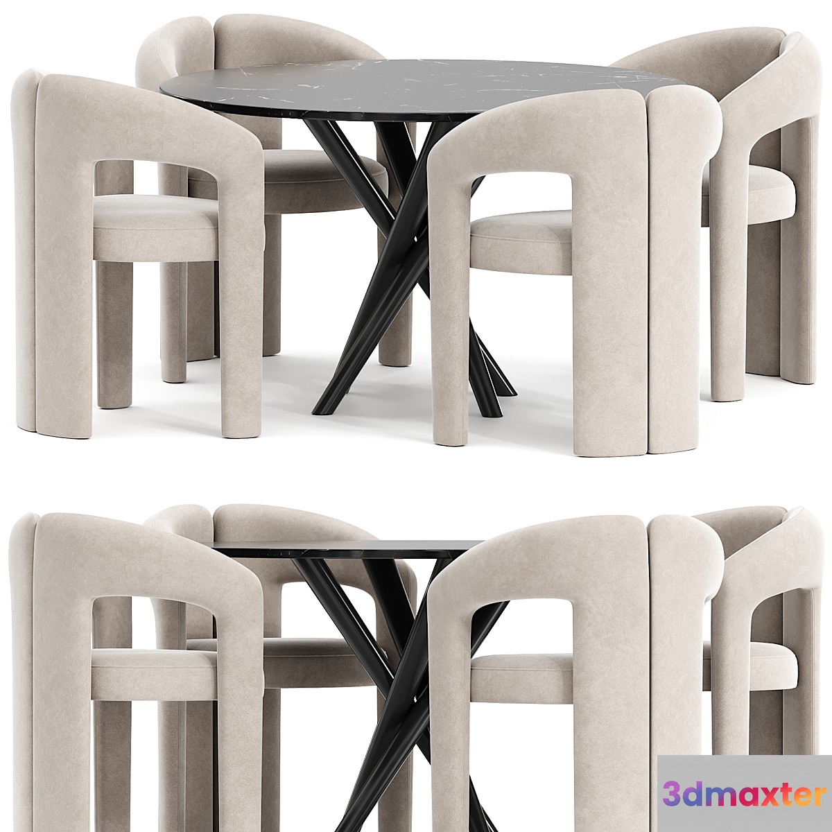 Dudet chair and Baly Marble table