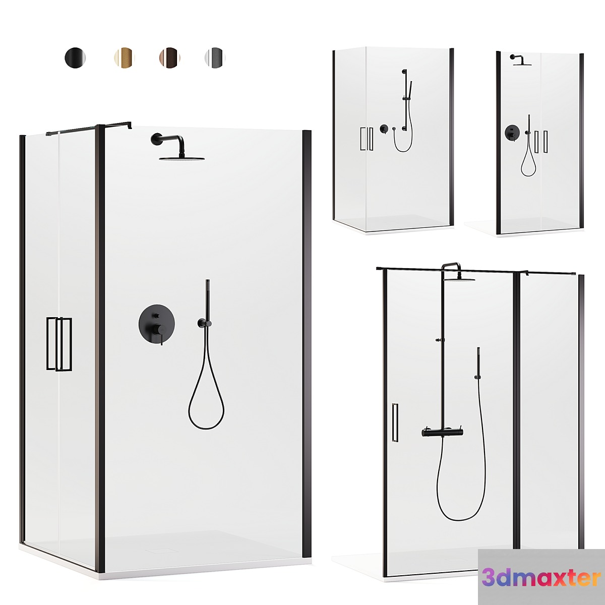Arblu Icaro shower enclosures + Paffoni set 2 shower systems - No.2