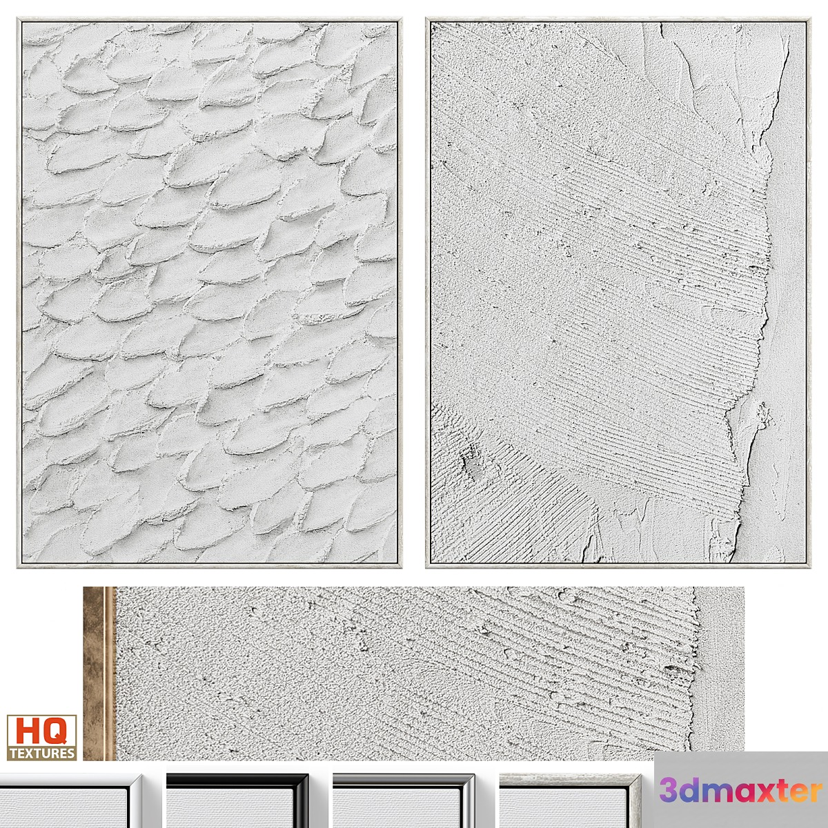 Boho Gray Relief Plaster Wall Art C-677 - No.2