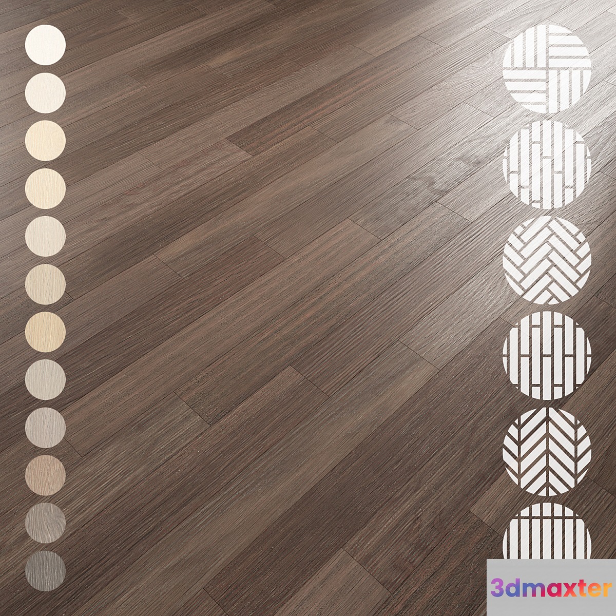 Oak Flooring Set 075 3D Max
