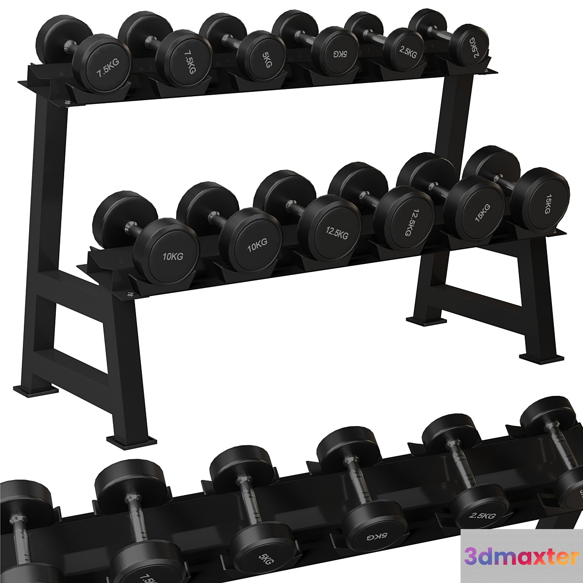 QIFFIY Dumbbell Rack 3D Max