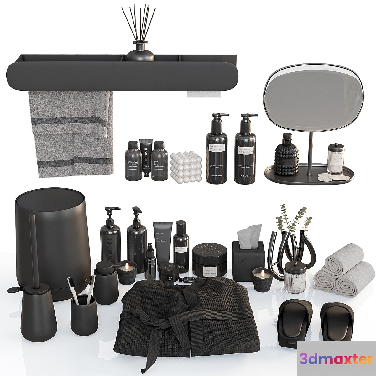 Bathroom decorative set Nova One black