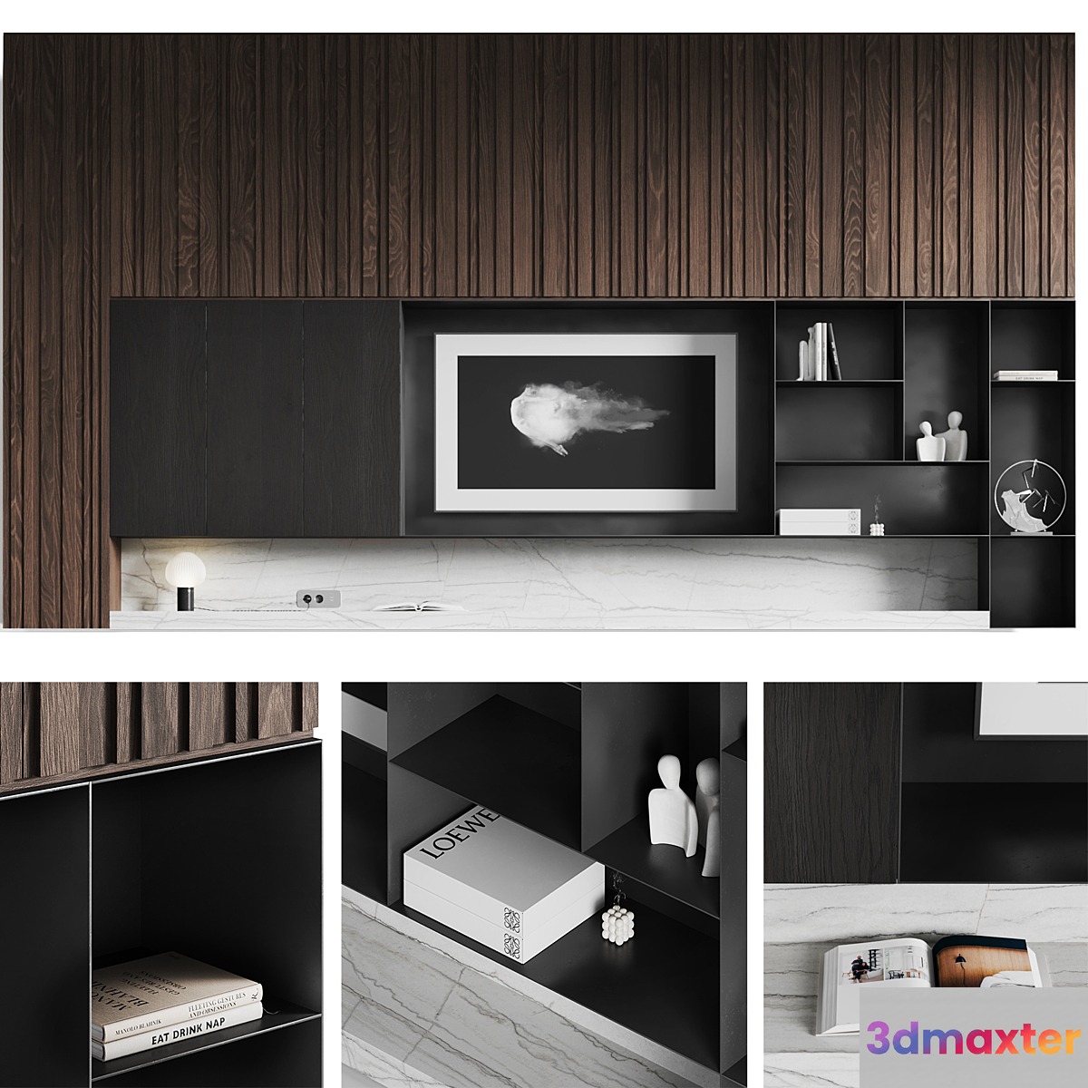 TV wall Modern 3D Max