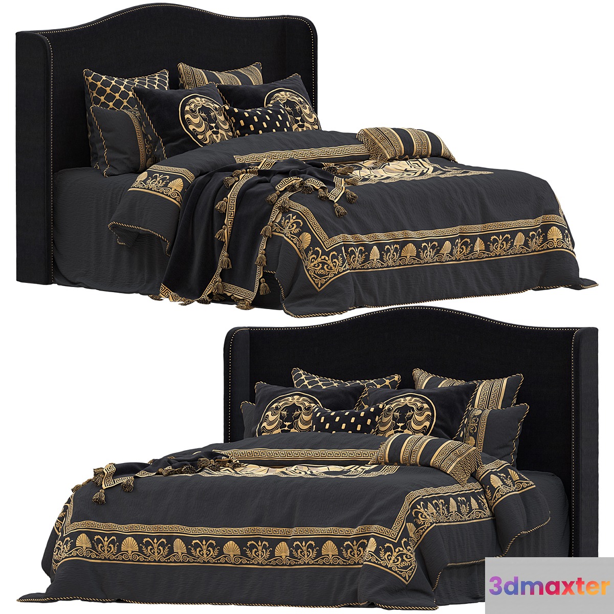 Massimo Black Quilt Cover Set by Davinci