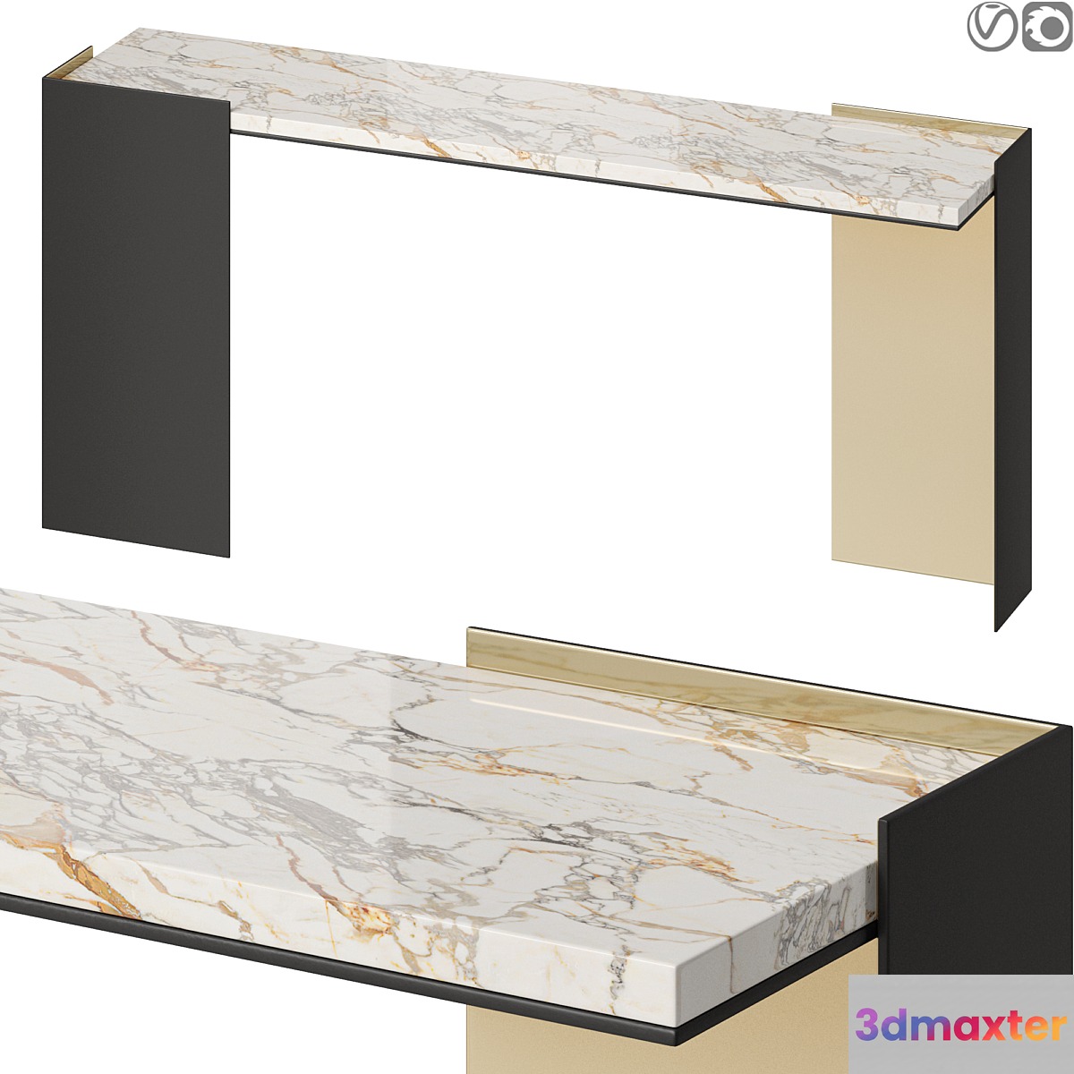 Baker Wrap Console Marble Top