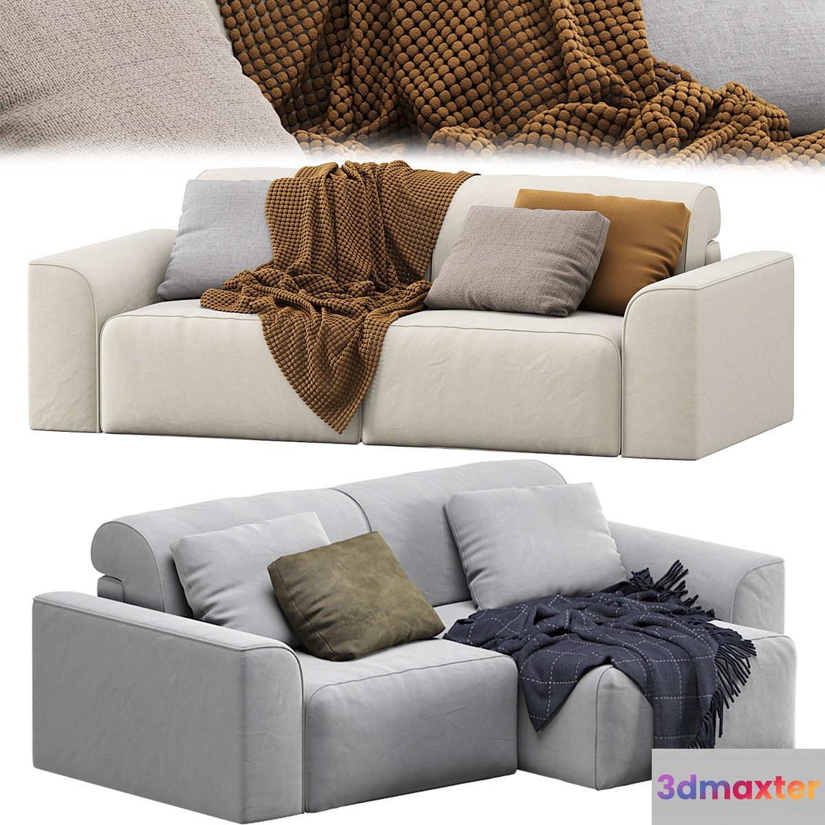 Corner Sofa Baivin Soft Light by Divan.ru _ Corner Sofa Baivin - No.2 3D Max