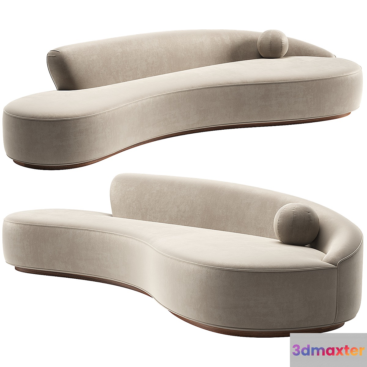 Marseille 2 Curved Sofa 3D Max