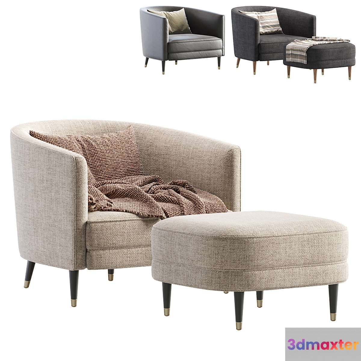Armchair LAKEWOOD by Cazarina Interiors_Кресло ЛЕЙКВУД 3D Max