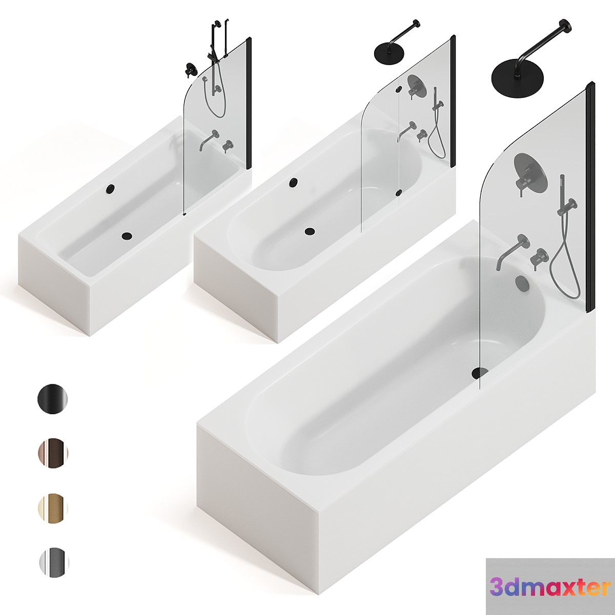Arblu bath screens + Villeroy & boch bathtubs + Paffoni taps