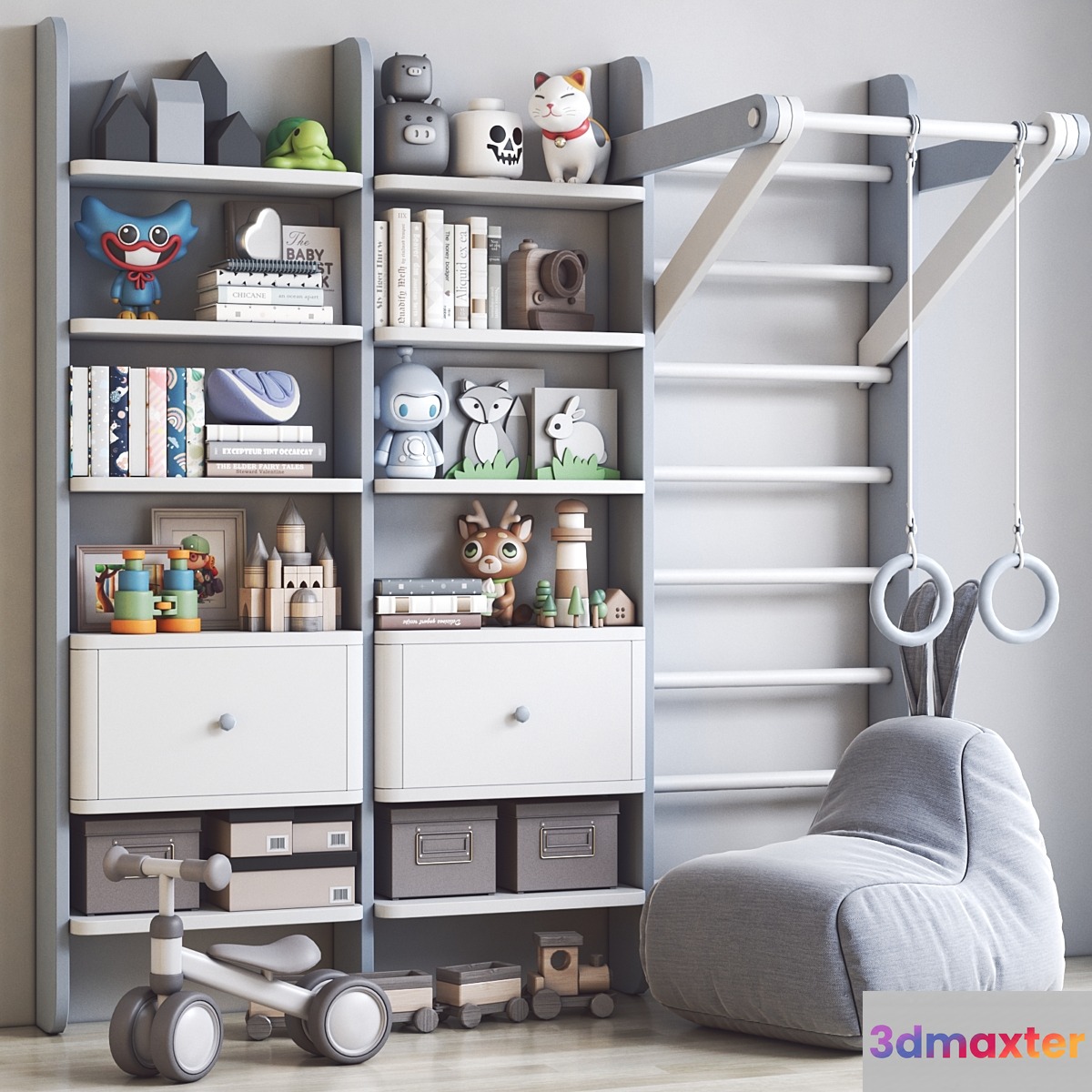 Furniture and toys for the childrens room 3D Max