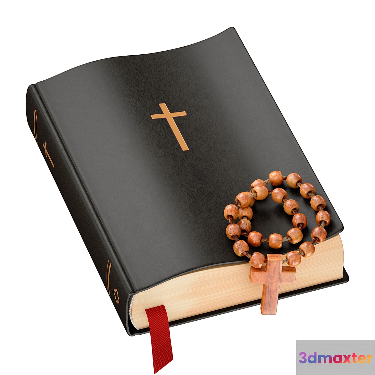 Bible Book Cross with rosary - No.2