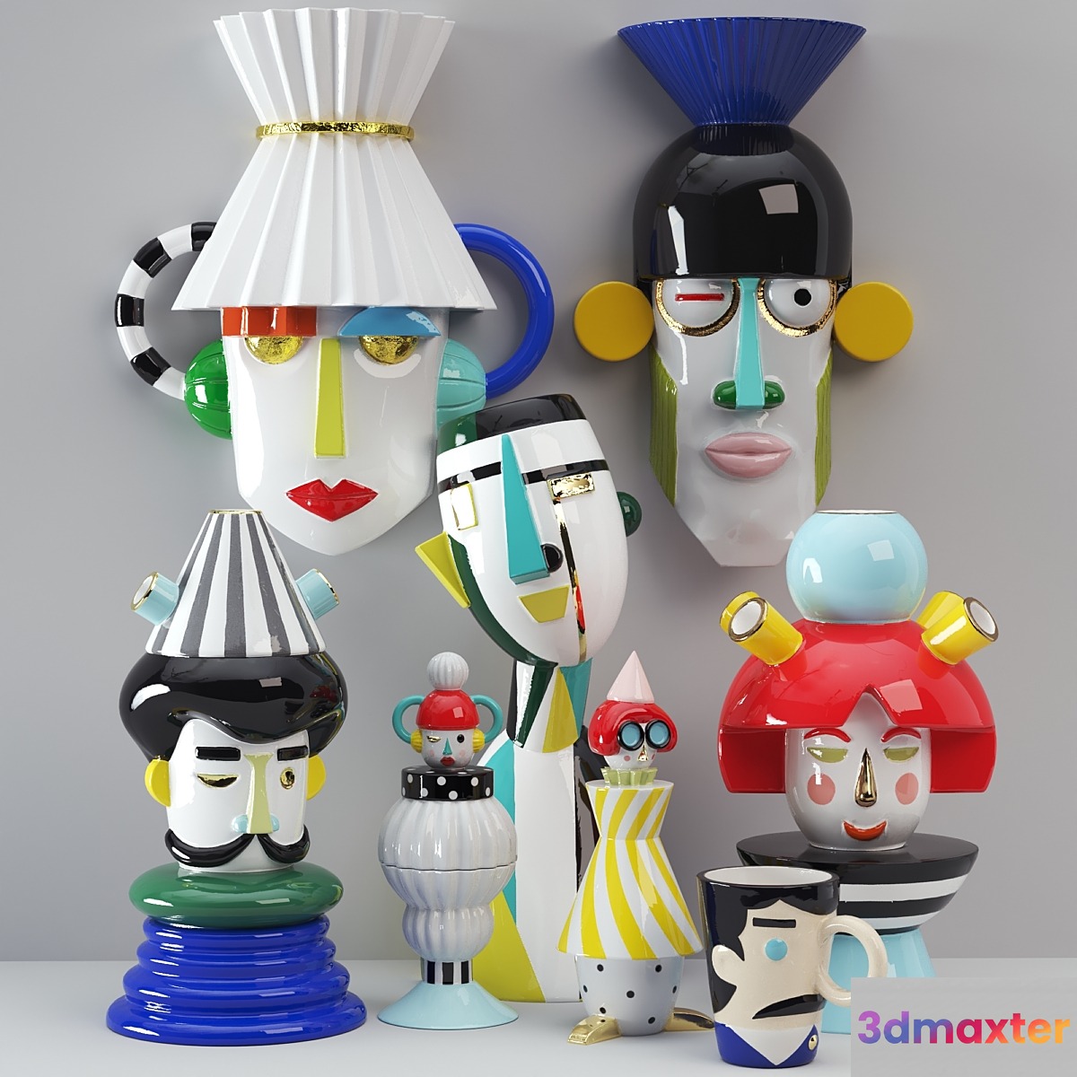 Funny Doll Vases 3D Max
