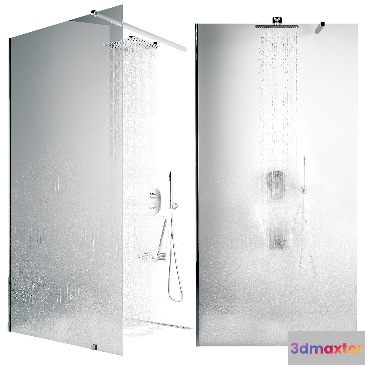 Walk-in shower 3D Max