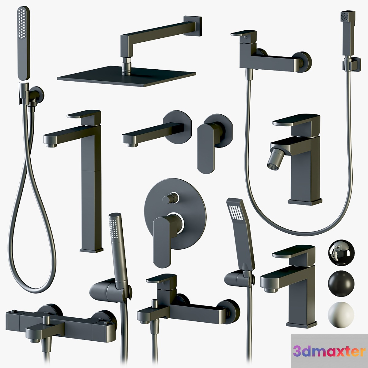 Cisal Roadster shower and faucet set 3D Max