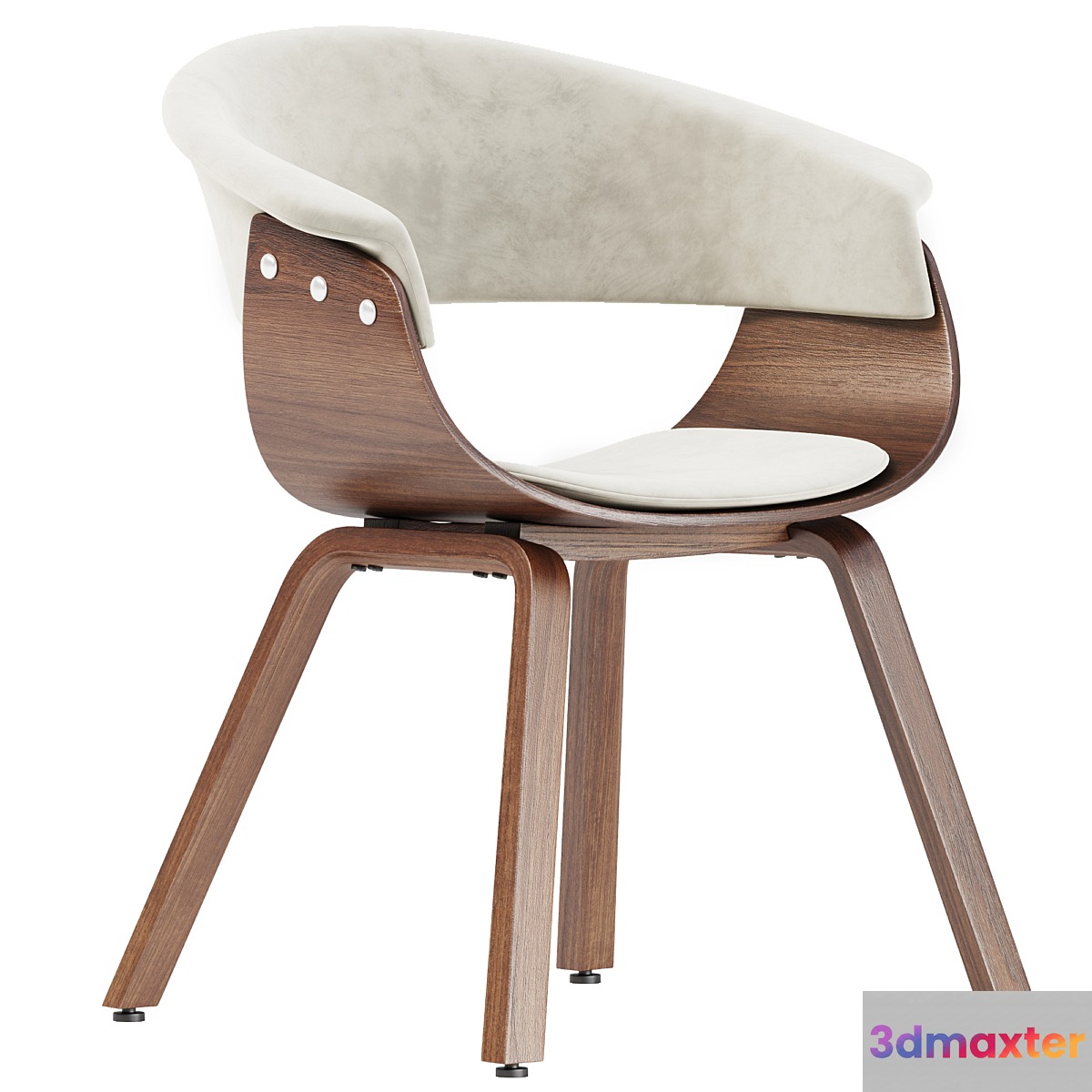 Walnut Wood Modern Dining Chair 3D Max