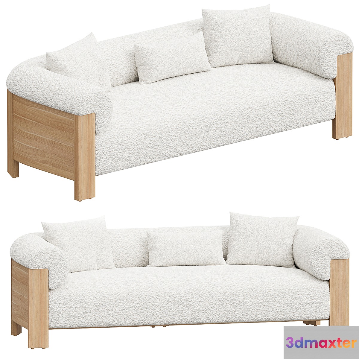 Eldon Three Seater Sofa Oak Boucle