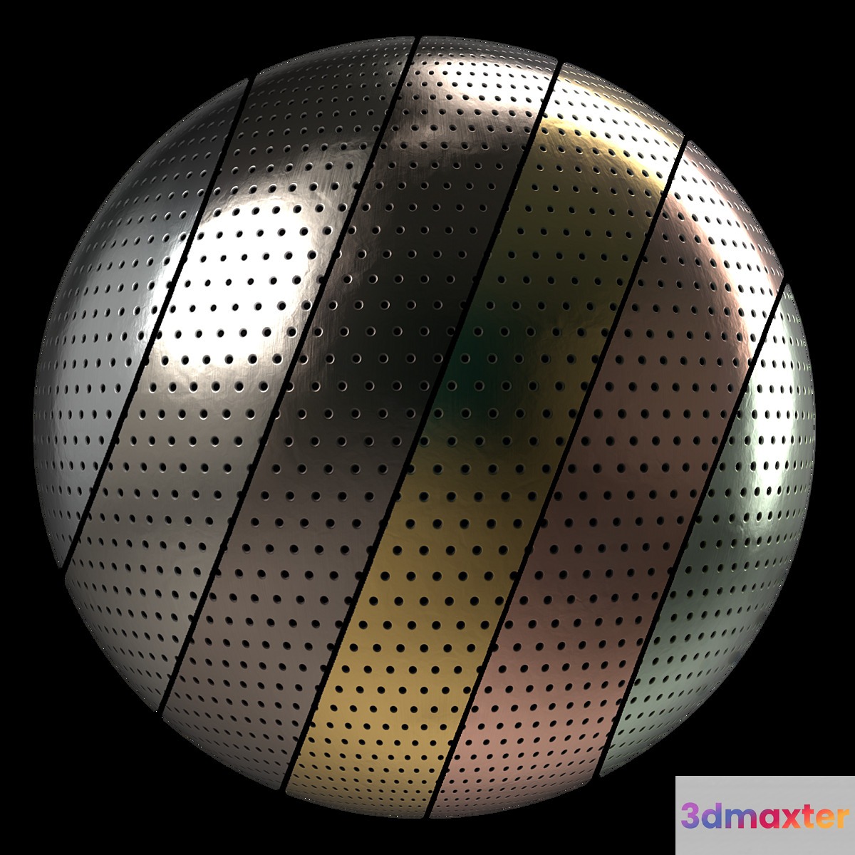 Metal panel Materials 3- perforated Metal panel Pbr 4k Seamless - No.2