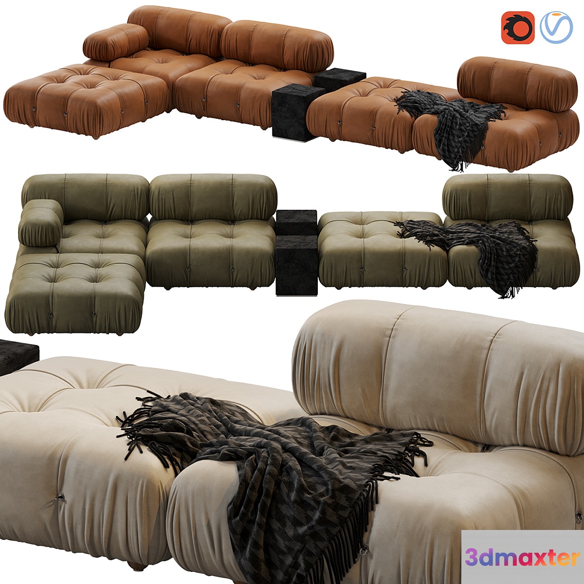 Camaleonda Sofa by B&b Italia 3D Max