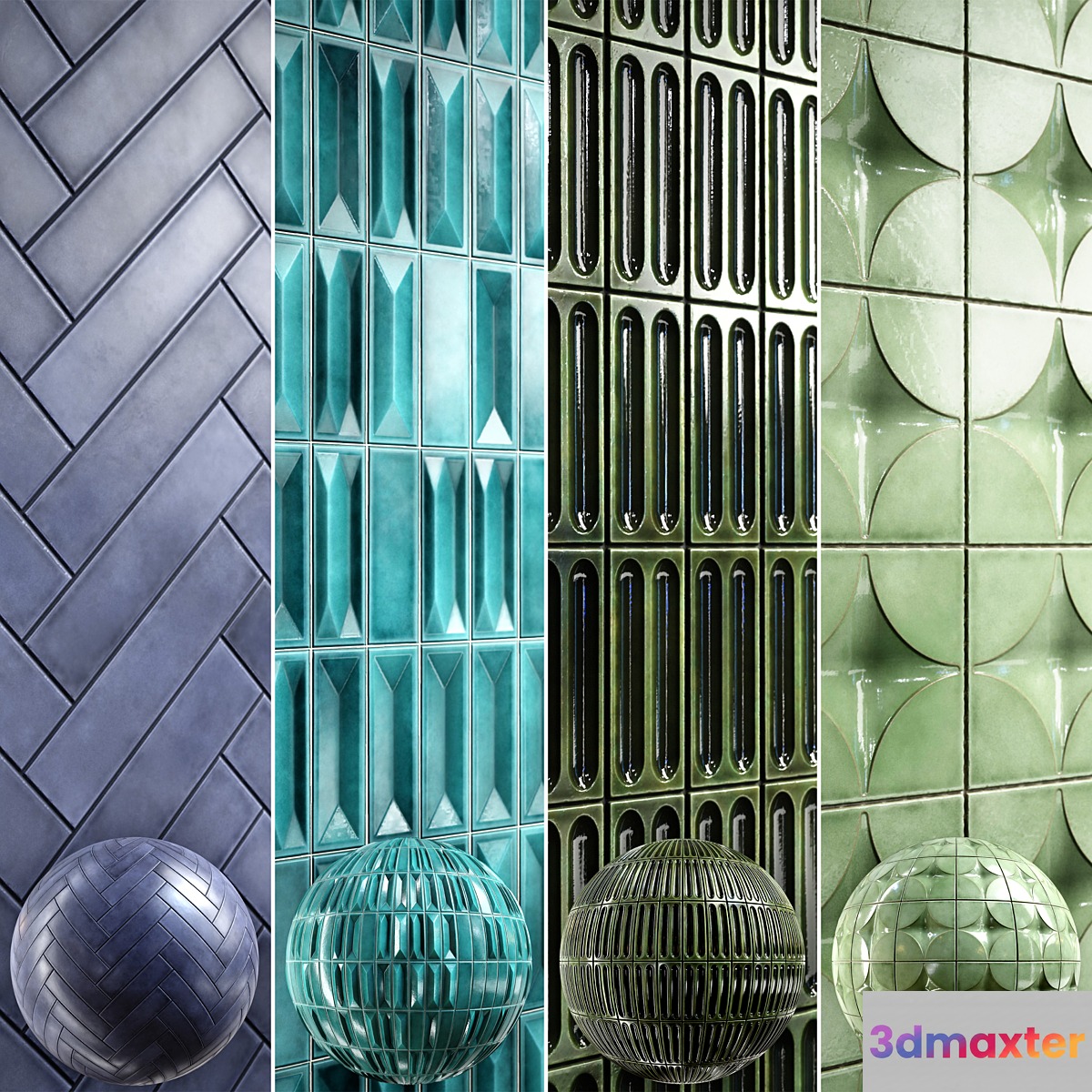 Tile 4K Materials A3 - 4 materials - No.2