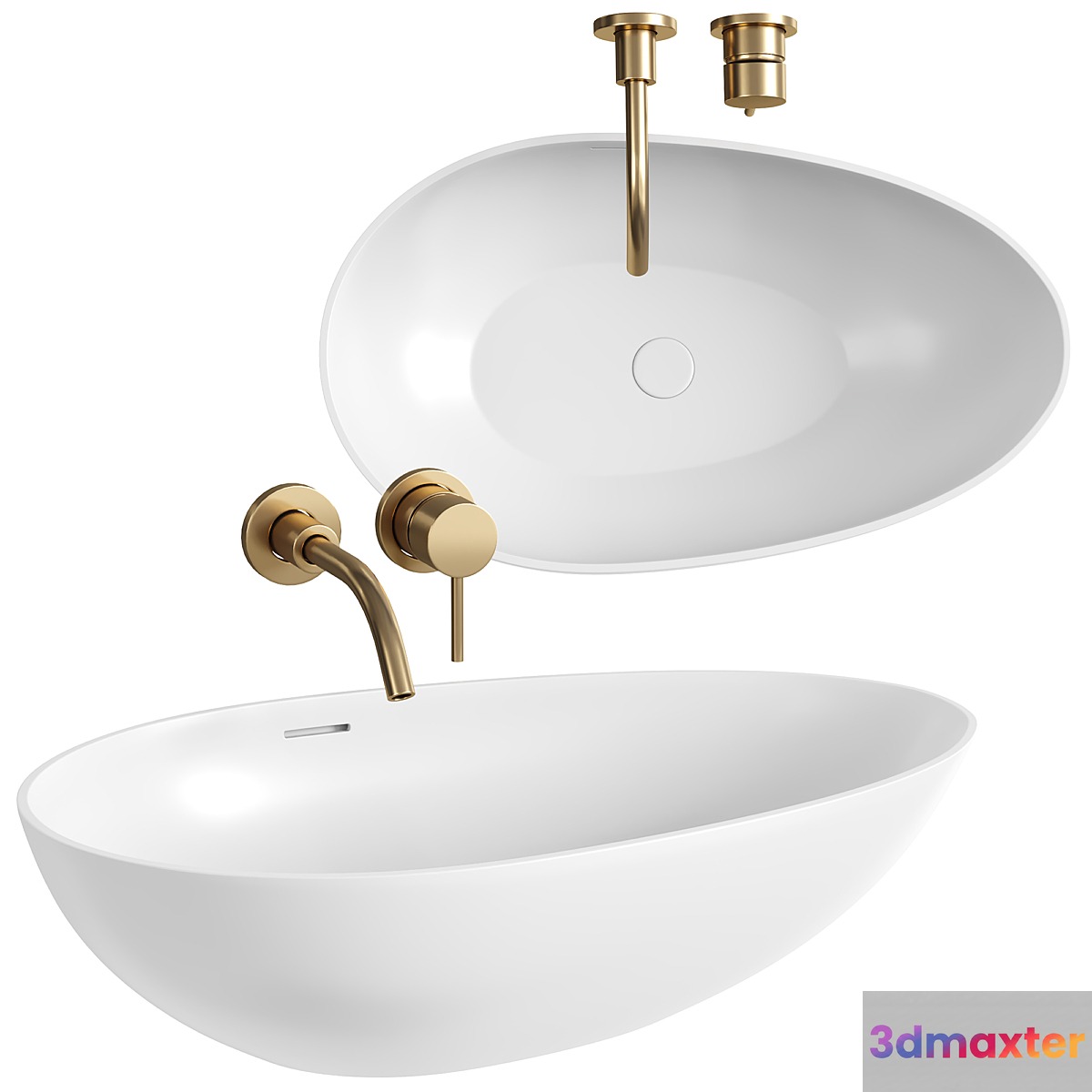 Egg Shell Countertop Stone Basin 600MM