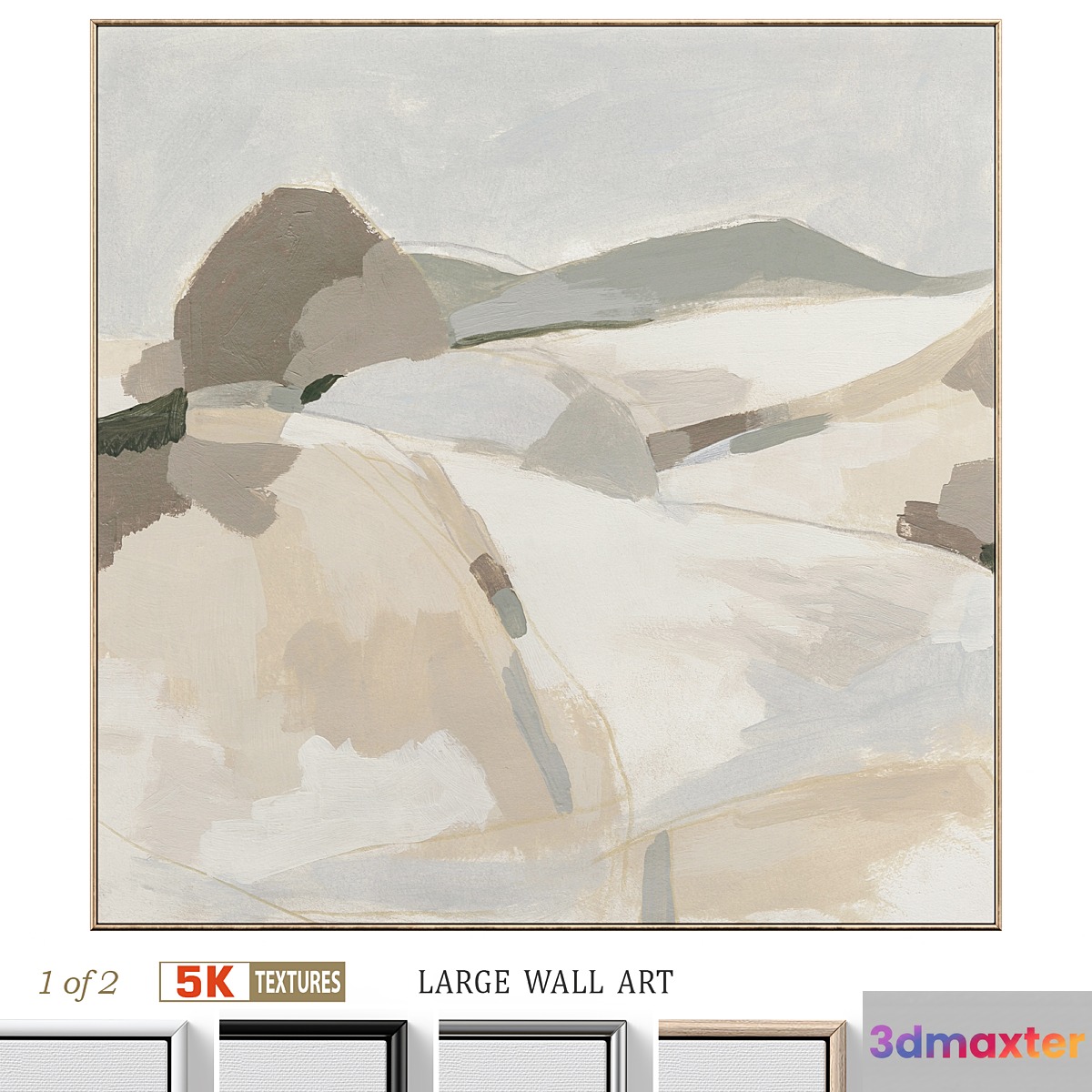 Accent Beige Large Abstract Wall Art C-698 3D Max