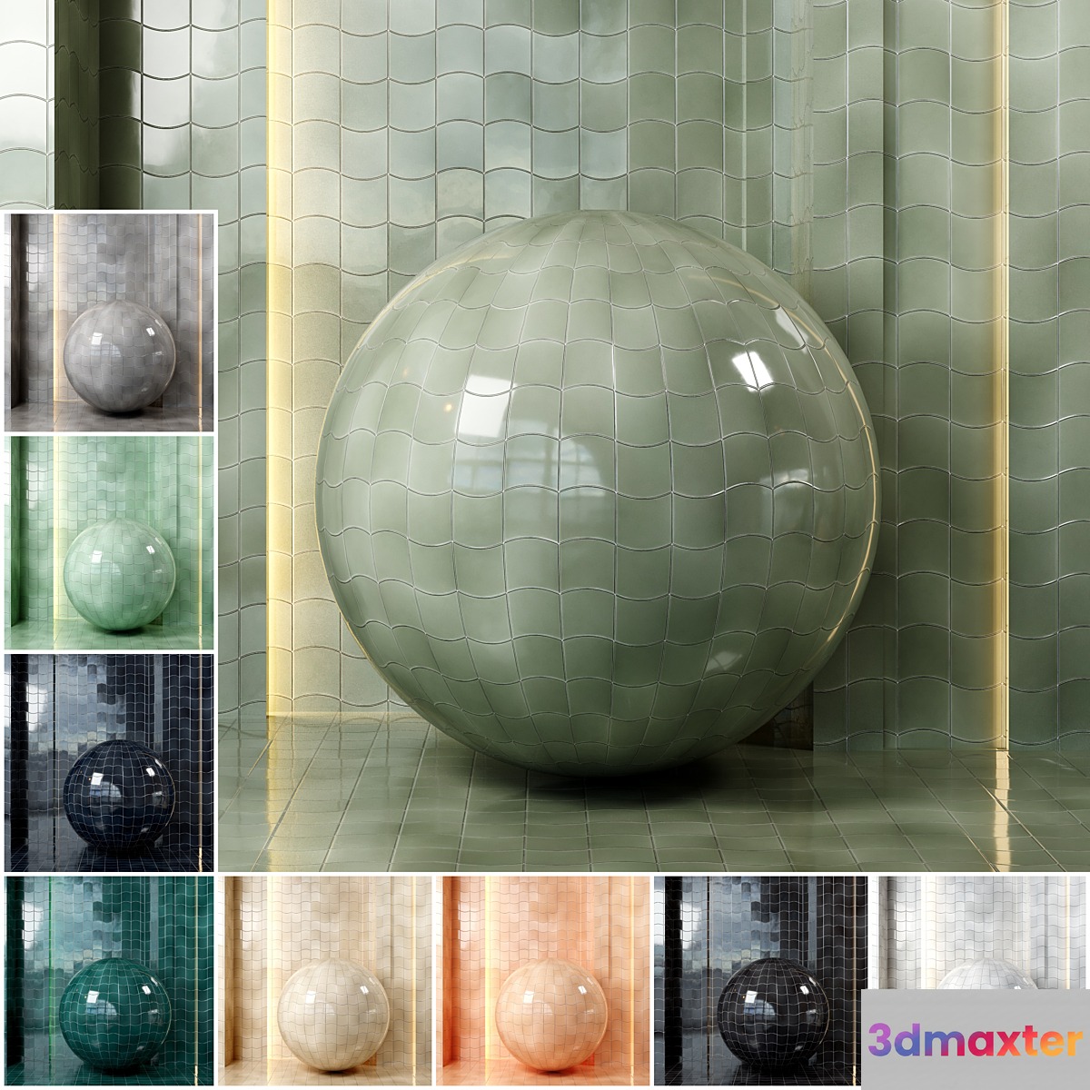 (4k) (9)color Equipe Wave ceramics vol 4-(New Pattern)-(Seamlesspbrtileable)