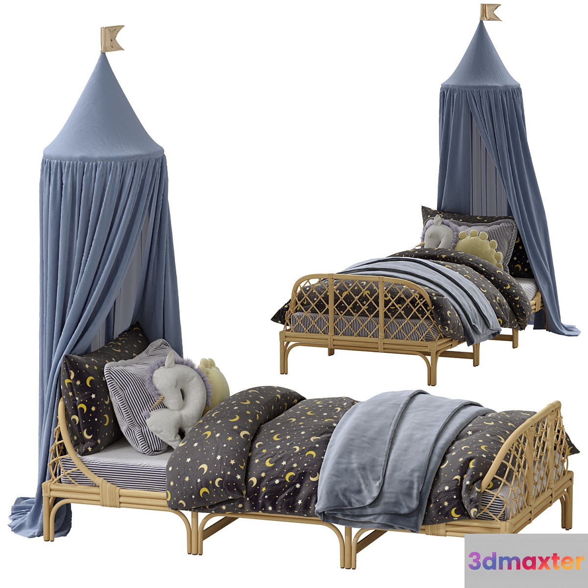 Rattan children's bed Katsuki Am.pm