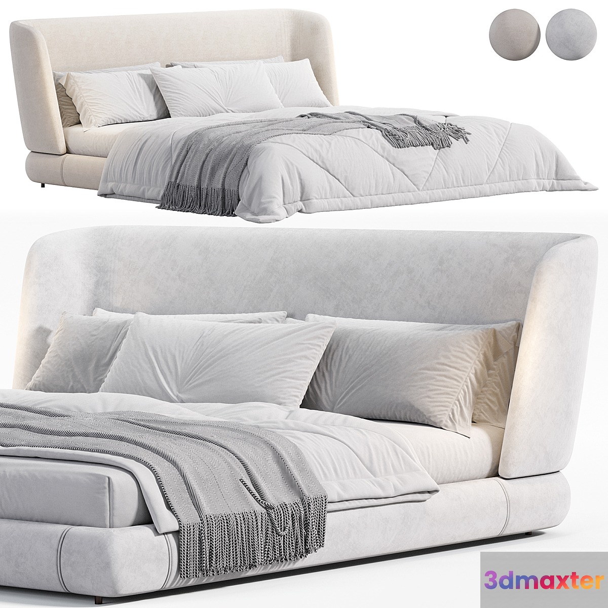 Minotti REEVES Bed 3D Max