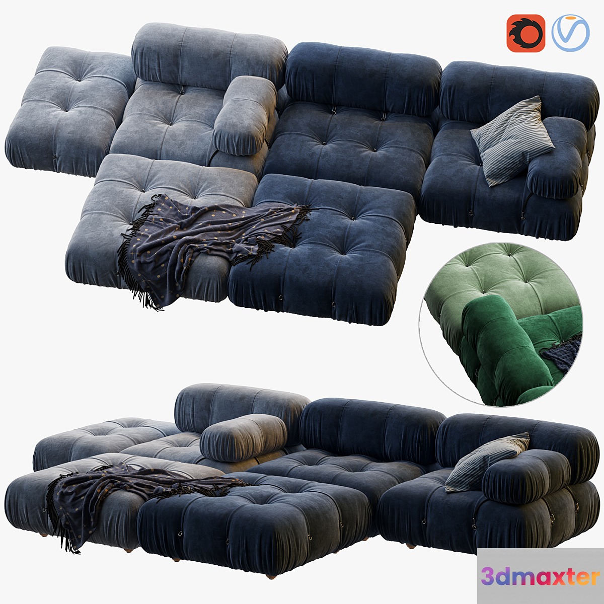 Camaleonda Sofa by B&b Italia 3D Max