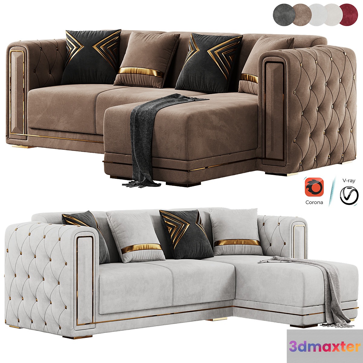 Modern Corner Beige Sectional Sofa - No.2