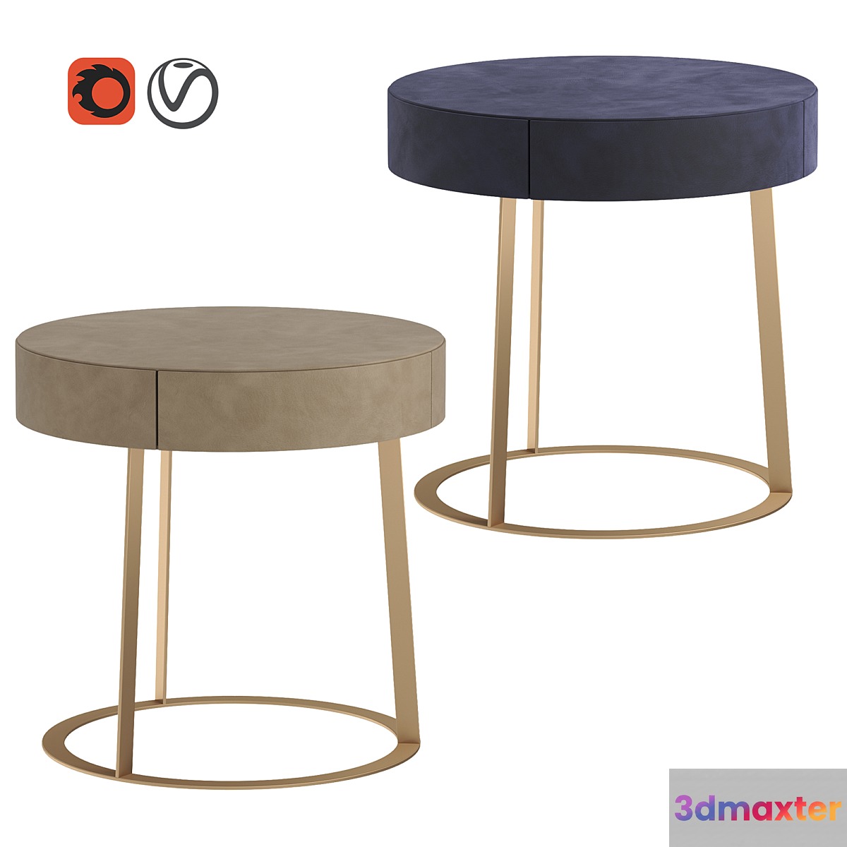 Bedside table Jules De Nuit by Baxter 3D Max