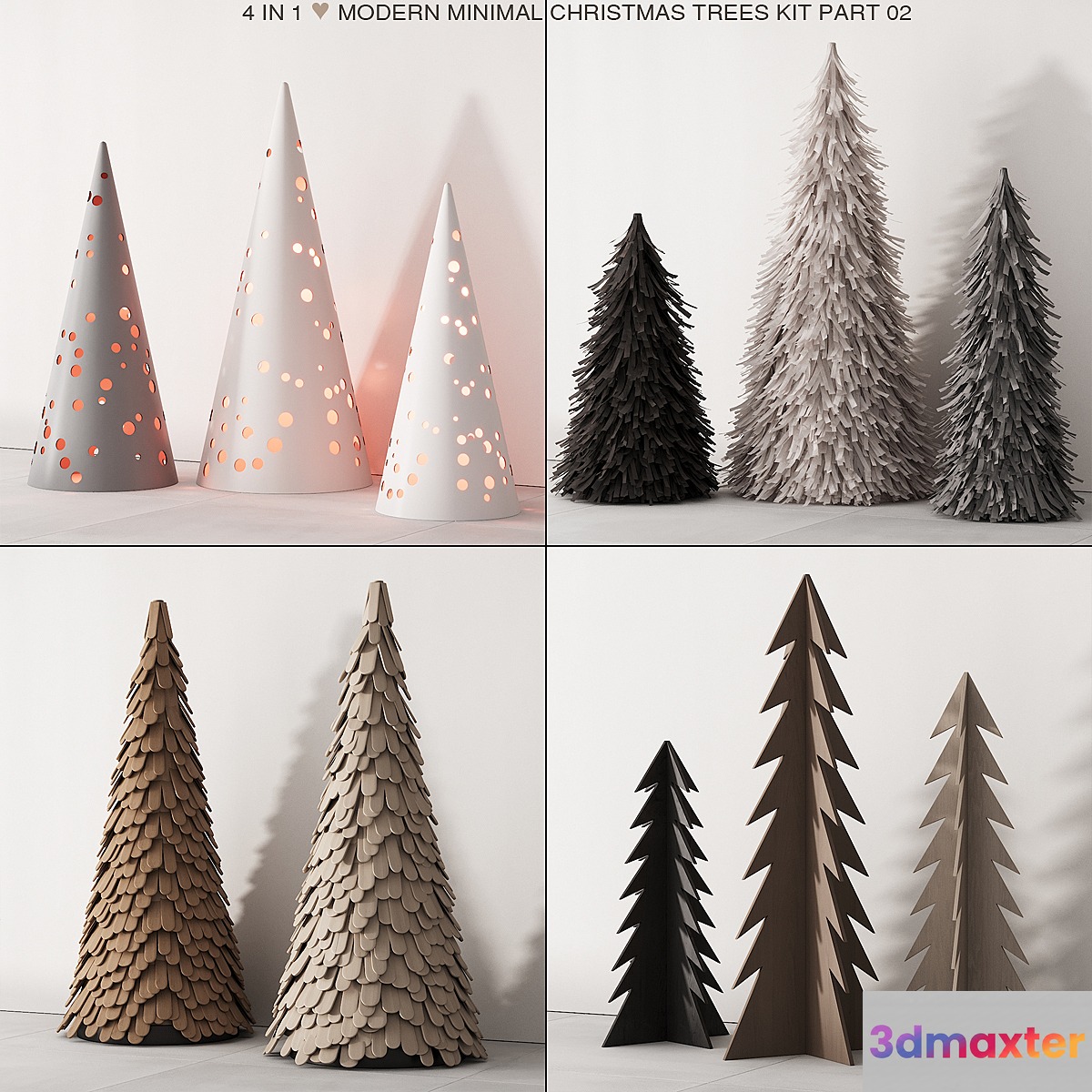 238 happy new year 02 modern christmas trees 02 - No.2 3D Max