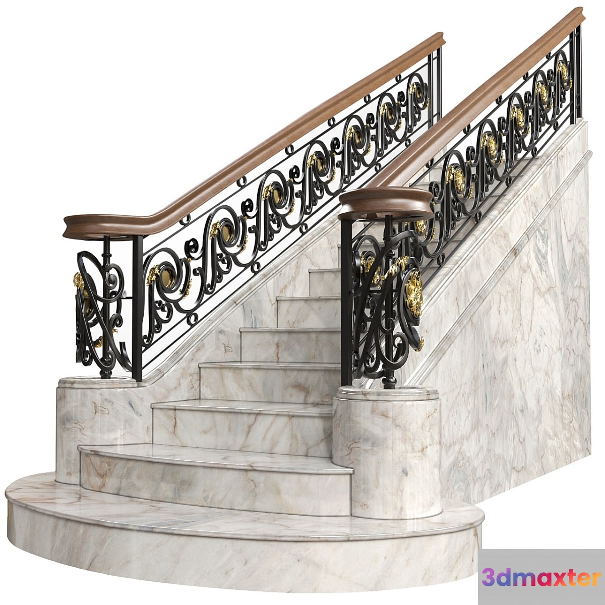 Wrought iron railing Art. 72 3D Max