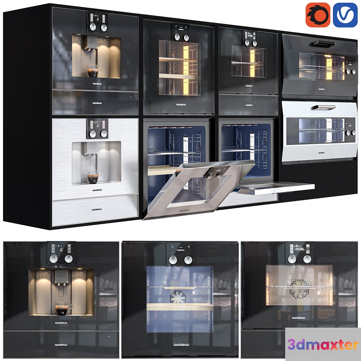 gaggenau oven set 3D Max