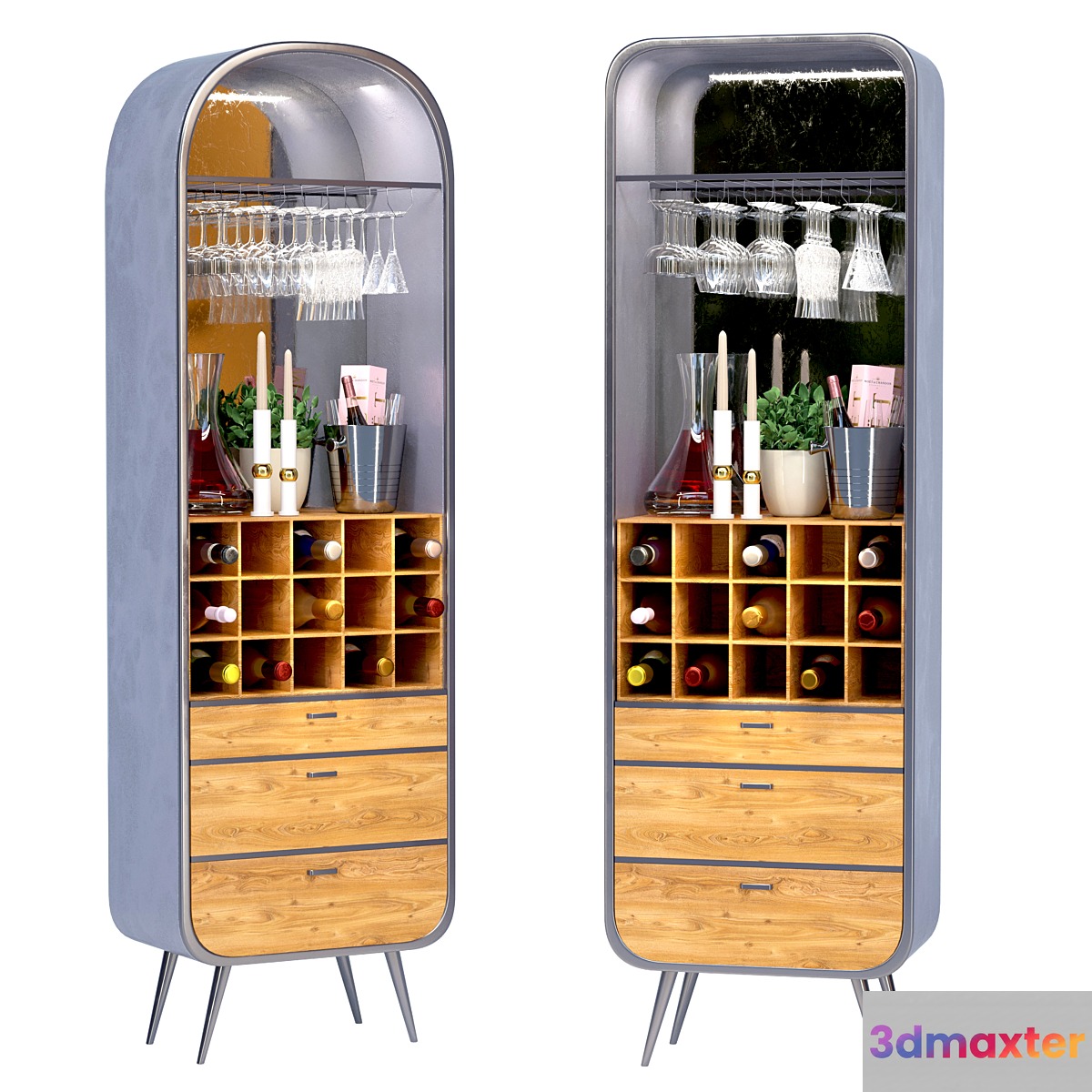Wardrobe bar with alcohol 3D Max