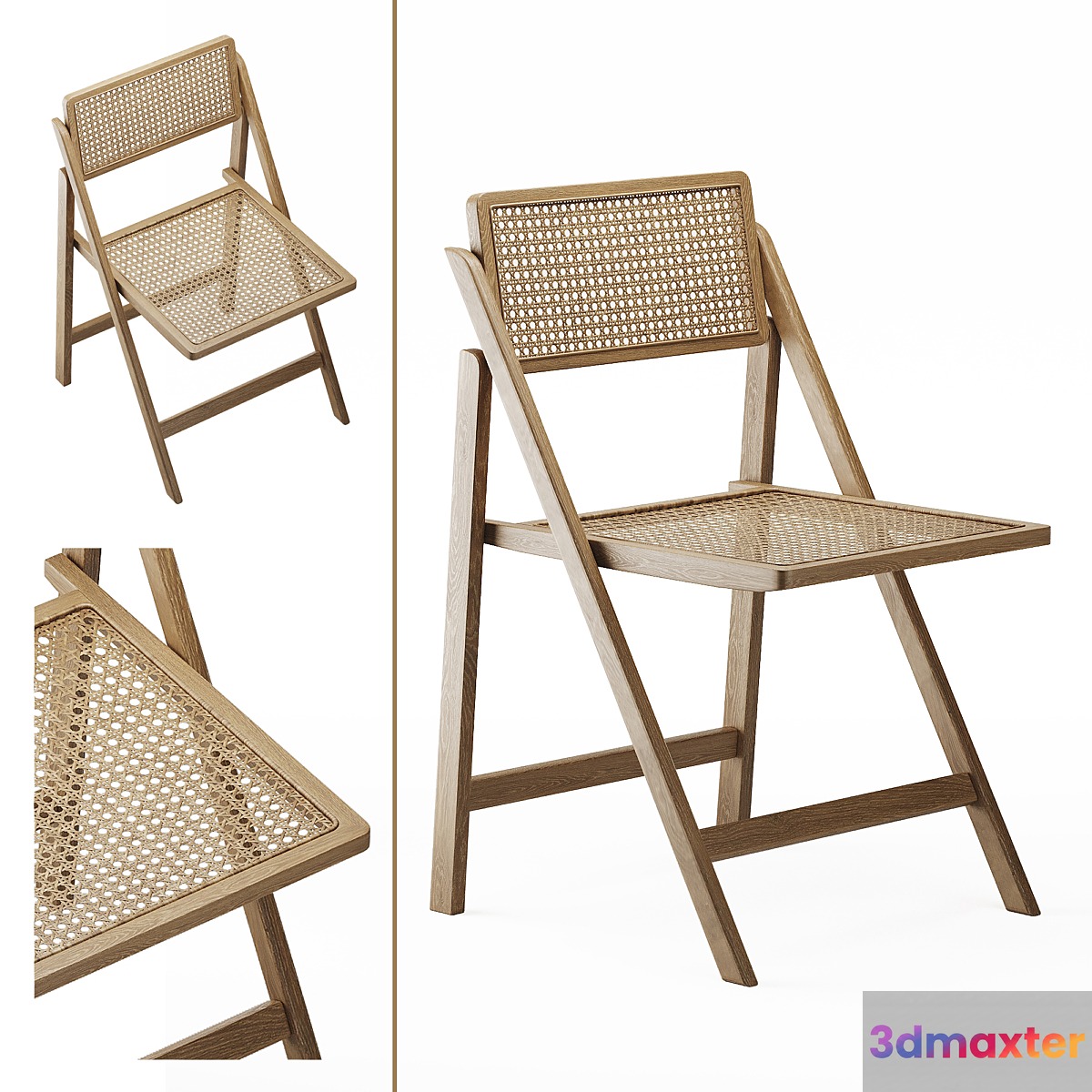 Zara Home RATTAN AND WOOD FOLDING CHAIR - No.2 3D Max