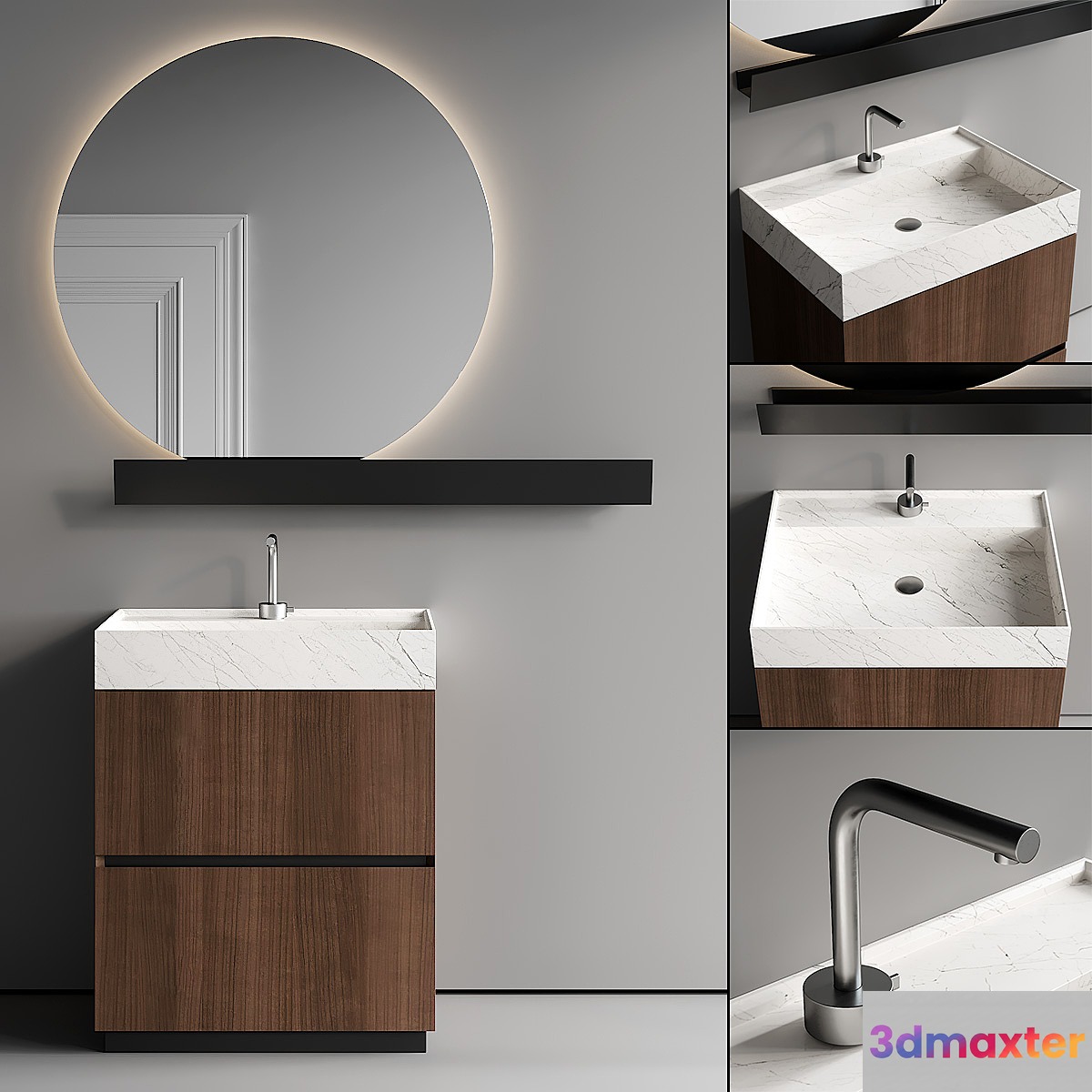 Arbi Arredobagno Code Riga 03 Vanity Unit Set 3 3D Max