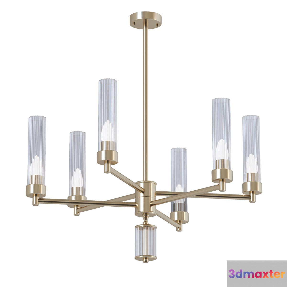 Brass Chandelier sku. 28125 by Pikartlights 3D Max