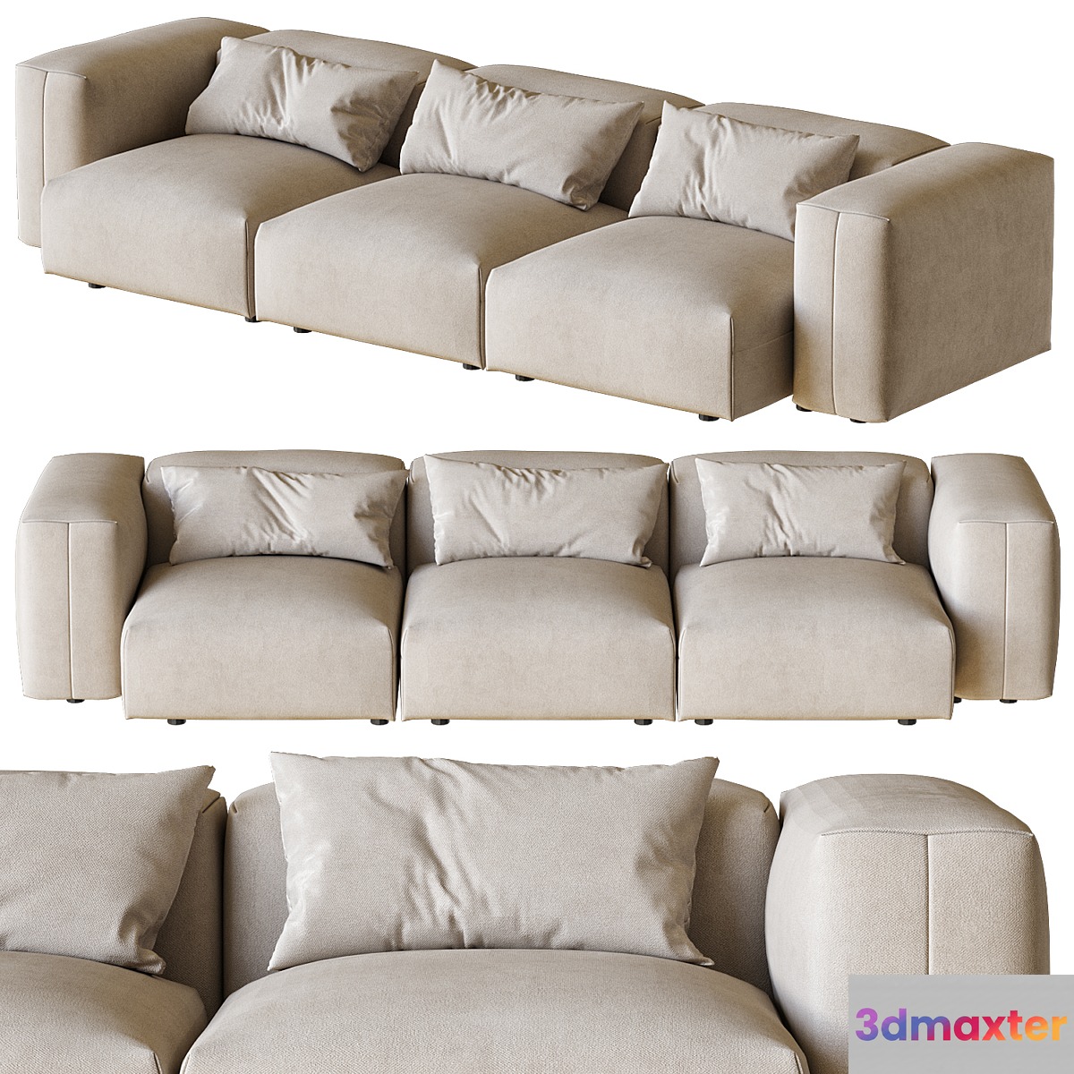 Fiji Straight Sofa 3D Max