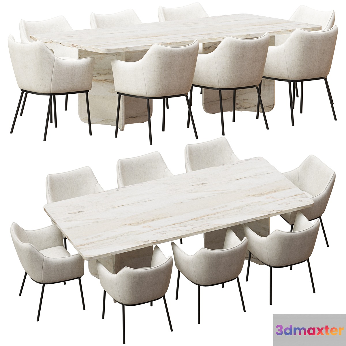 Coco Republic St James Dining Chair and Como Rectangular Table