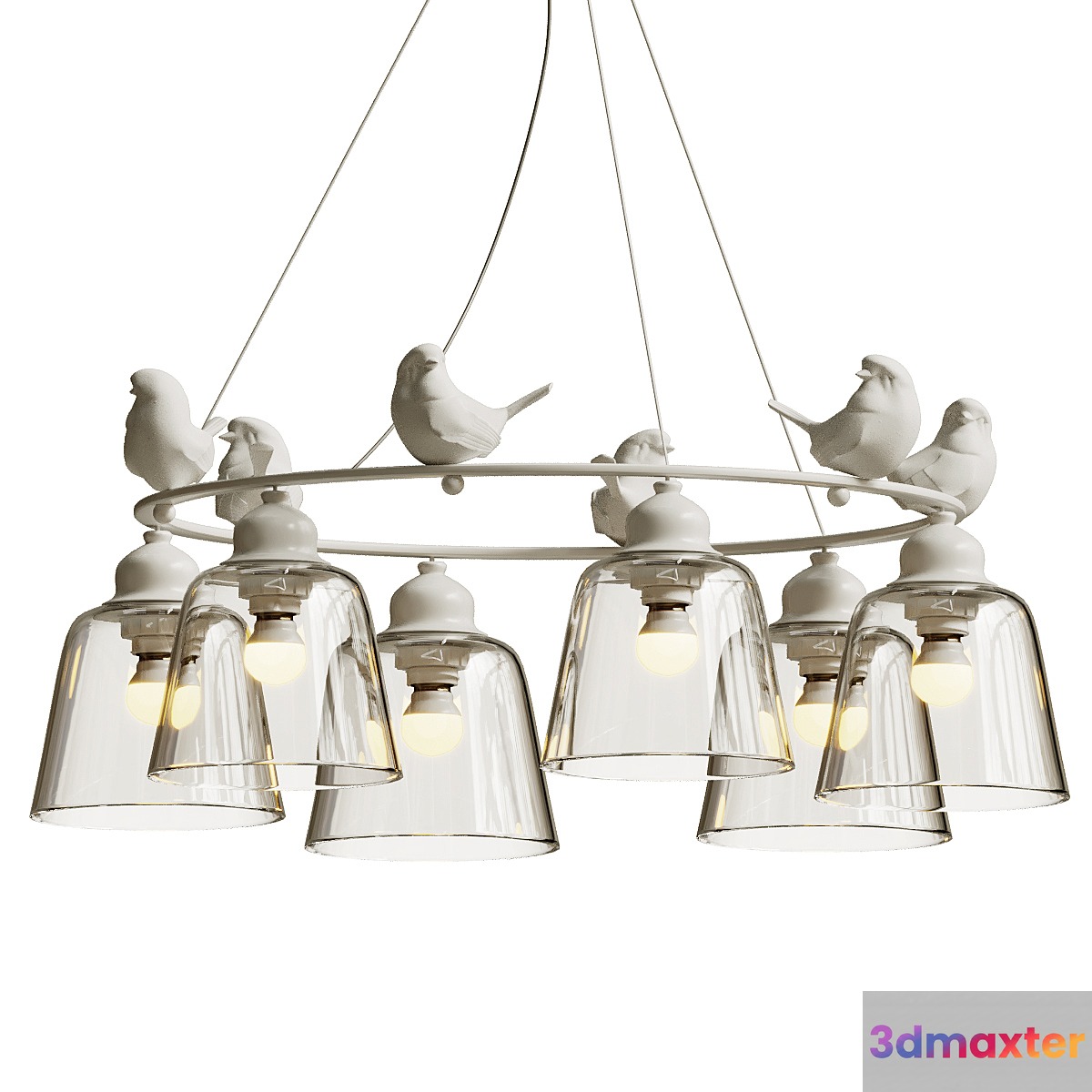 Hanging lamp provence bird chandelier