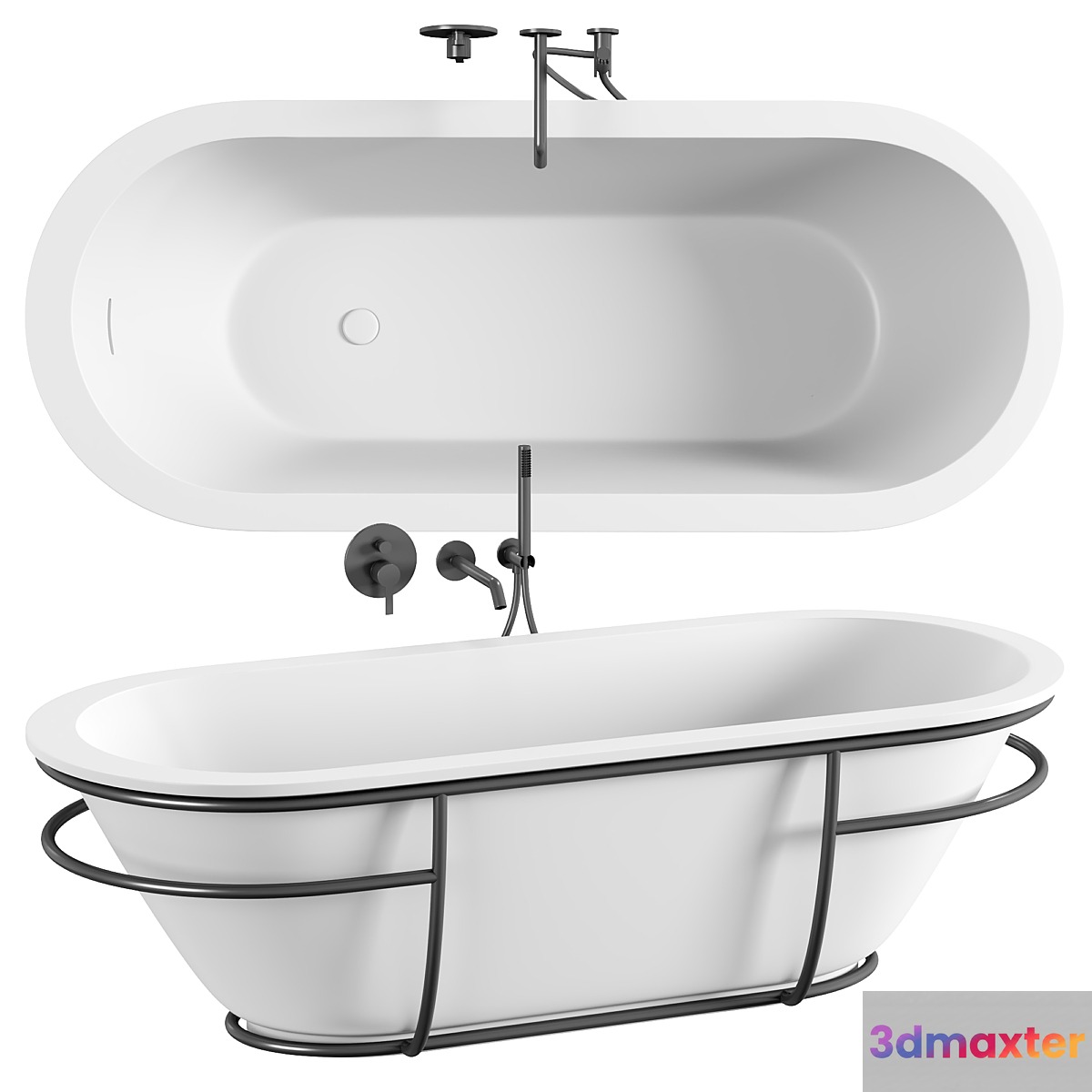 Luxe Freestanding Stone Bath 1800 M 3D Max