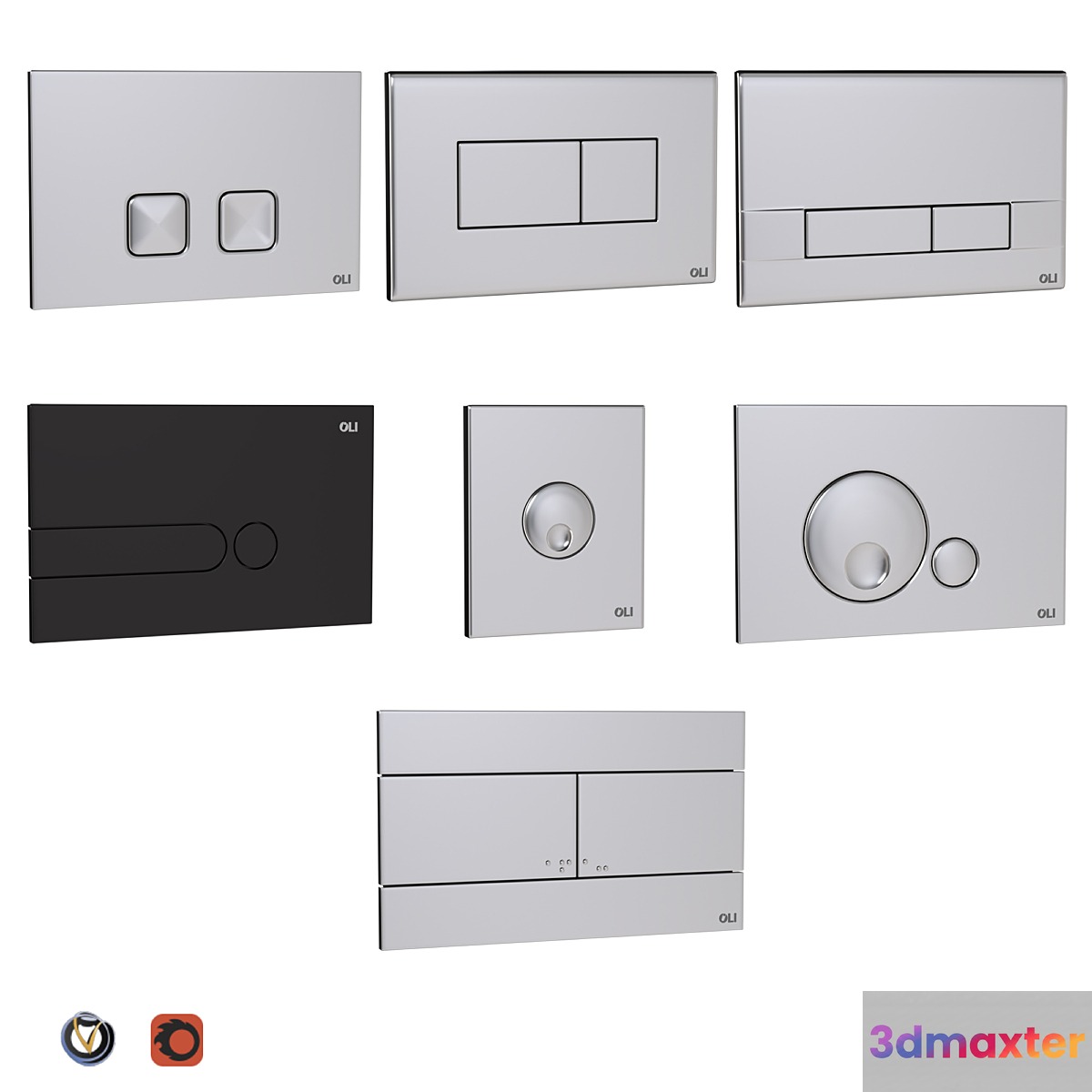 Oli flush buttons for installation (7 pcs.) - No.3