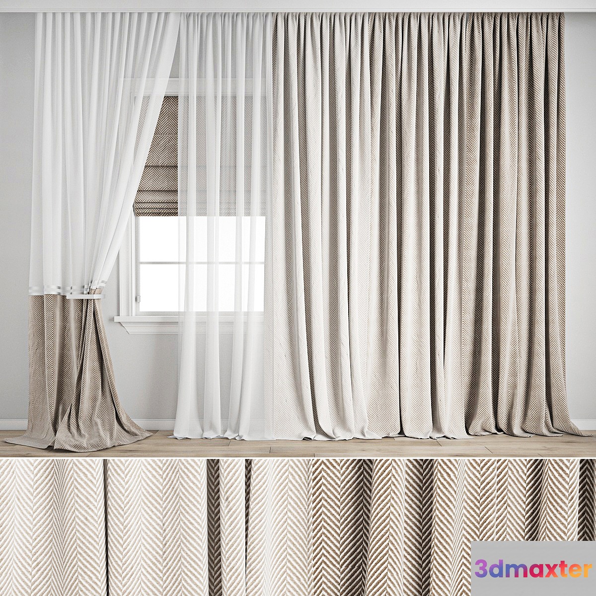 Curtain 717 3D Max