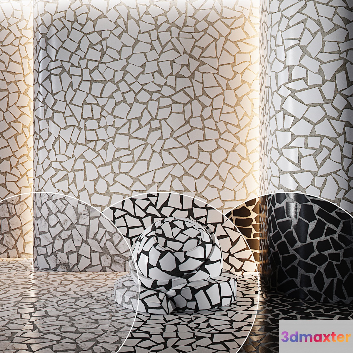 Chipped tiles | Broken tiles | seamless material - No.3