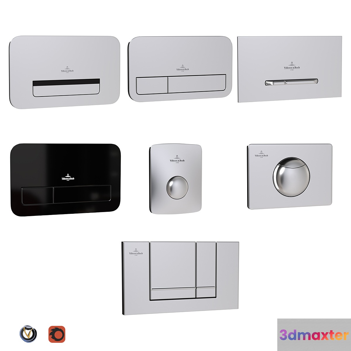 Villeroy & Boch flush plates for installation (7 pcs.) 3D Max