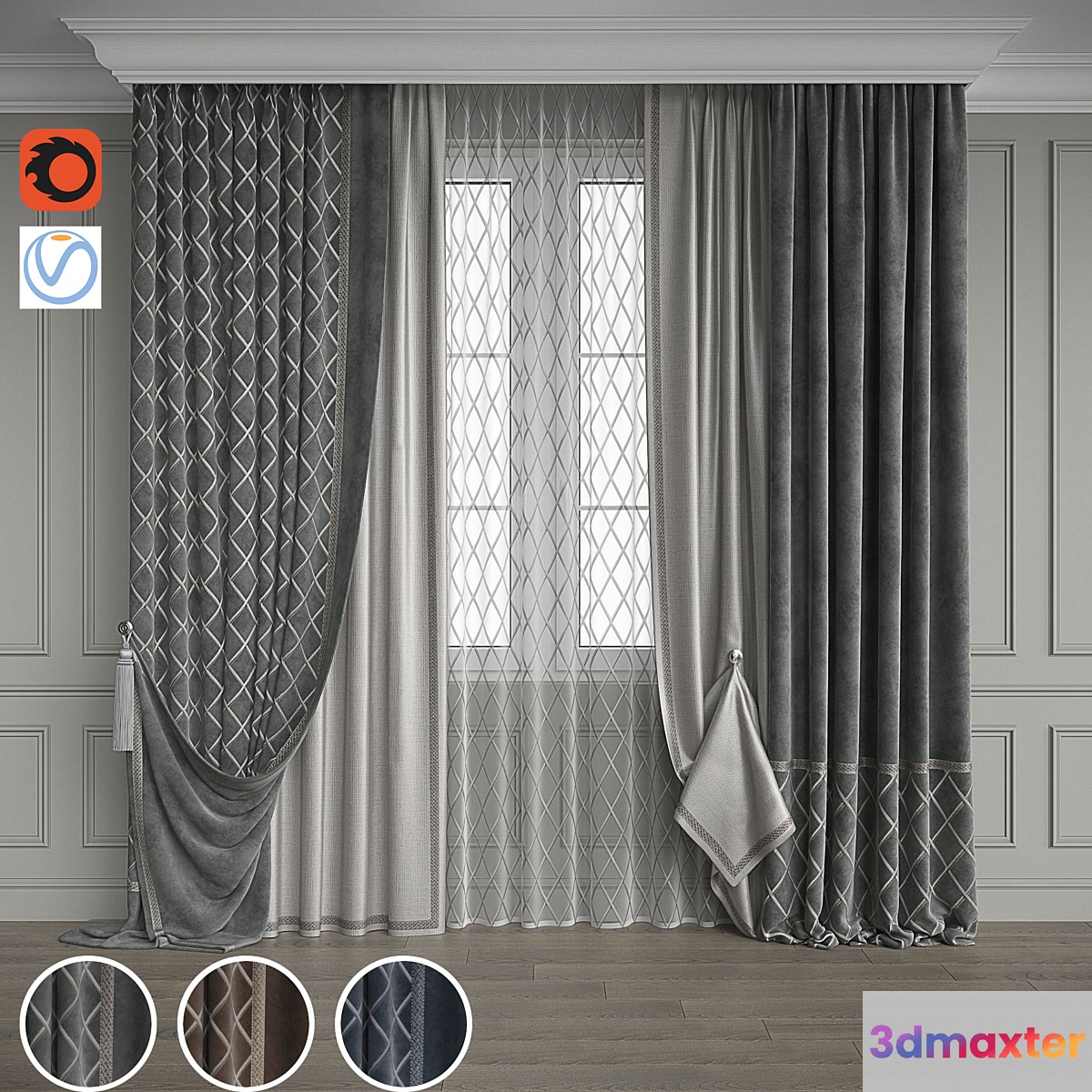 Drapery set 126 3D Max