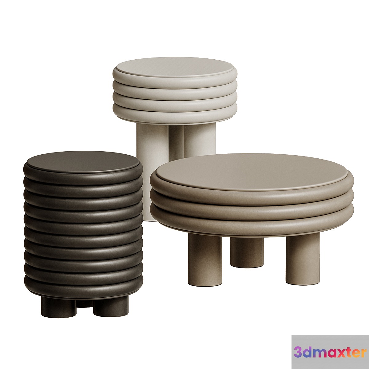 Giobagnara Scala beige low round coffee table 3D Max