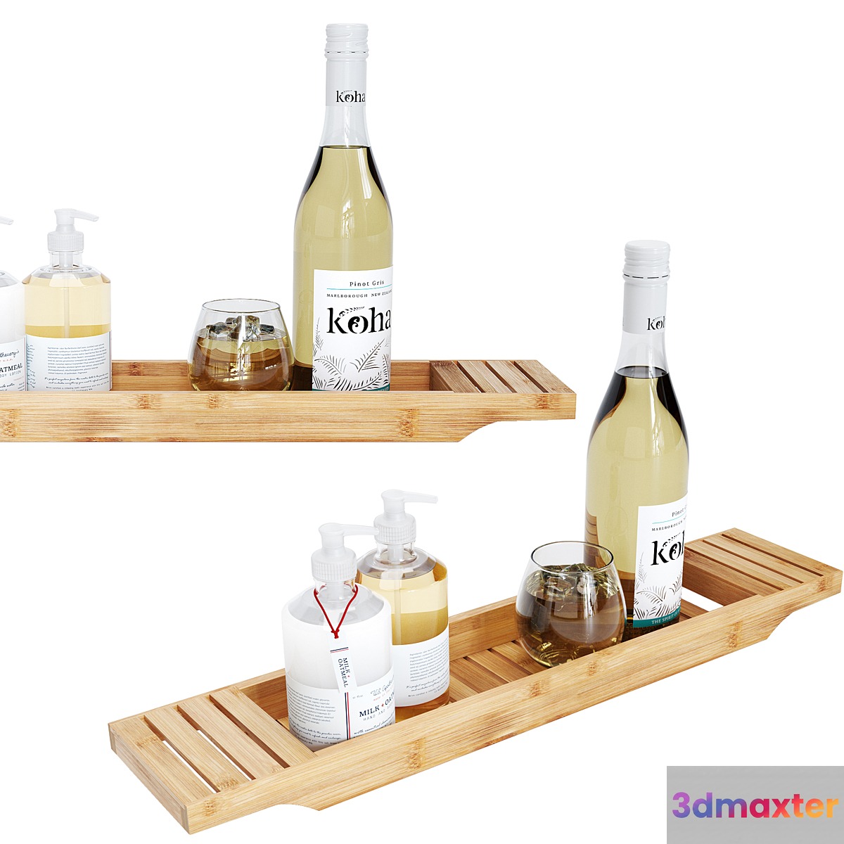 Mind Reader 27in Brown Bamboo Bathtub Caddy Organizer set