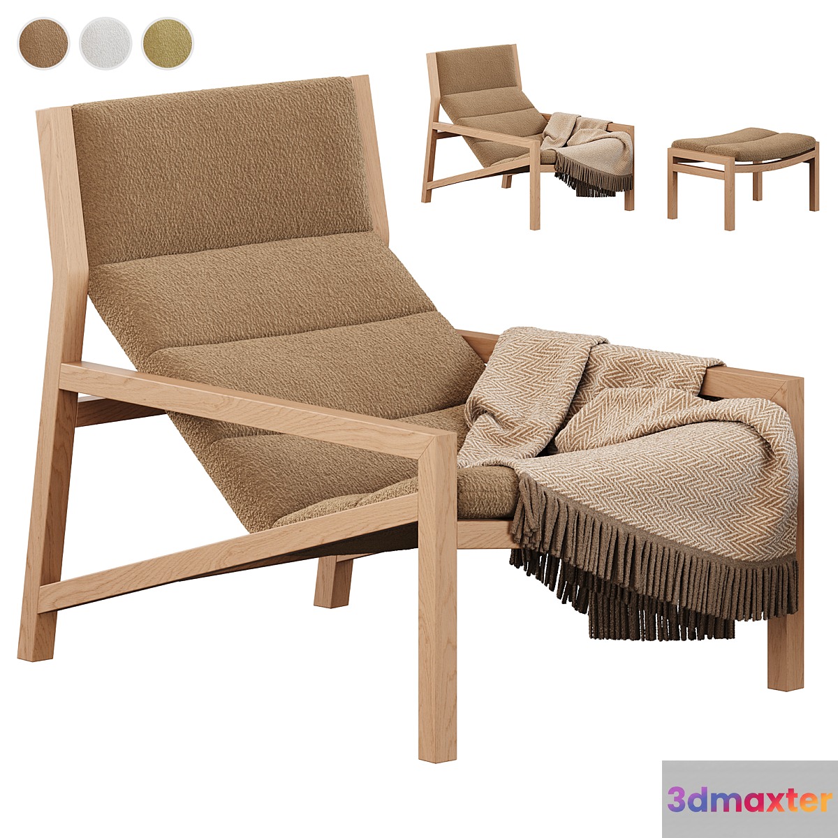 Jardan Lake Armchair with ottoman 3D Max